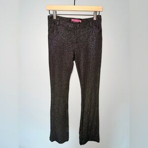 Alice + Olivia Black Sparkle Glitter Shimmer Wool Blend Bootcut Pants | Size 0